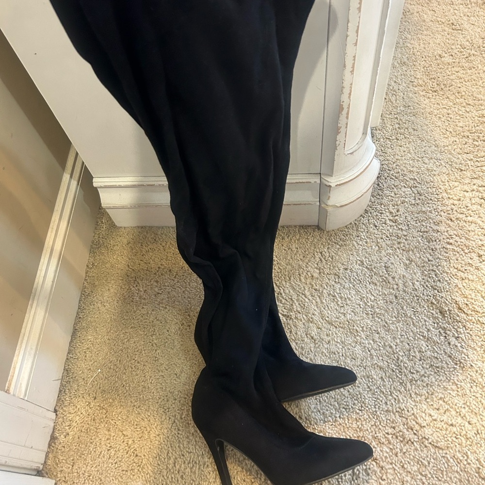 Madden Girl Black Over the Knee Boots - Picture 3 of 3
